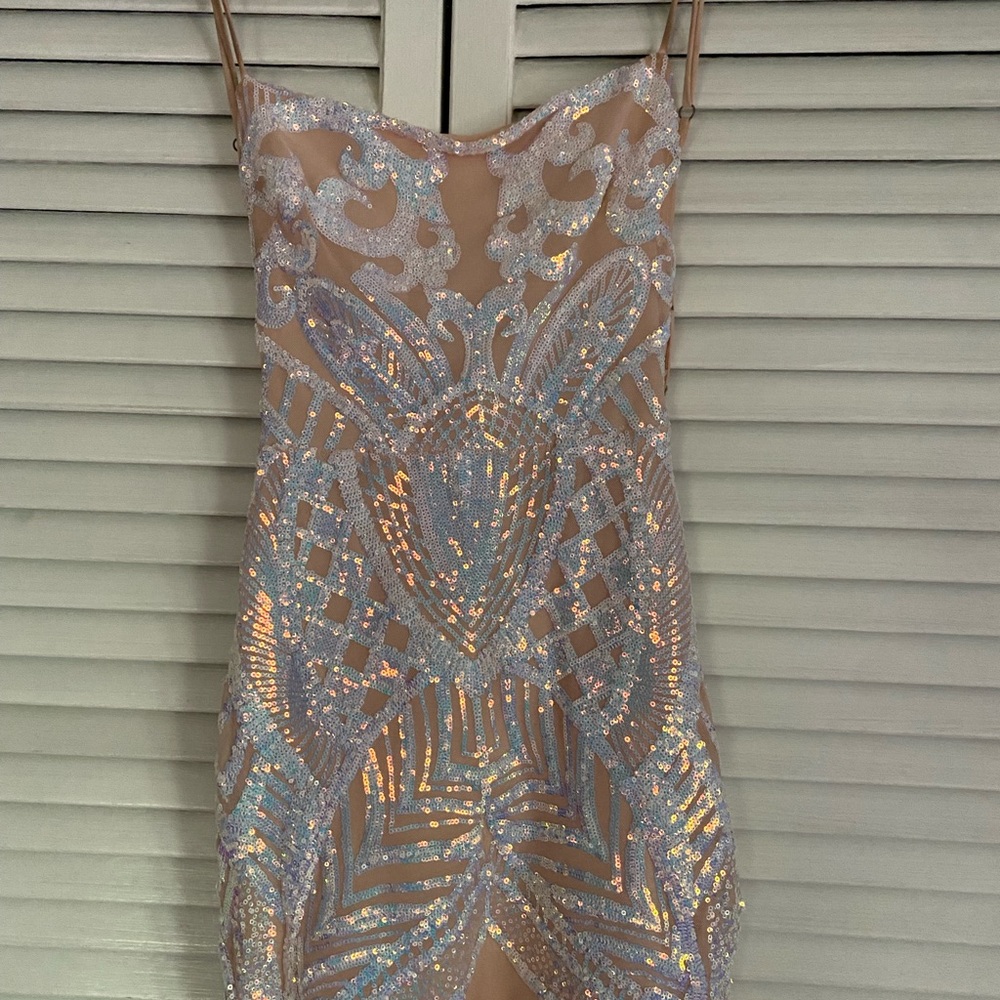 Lucy in the Sky Nude Sequin Mini Dress